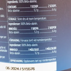Beta-alanine, 320 G, kosttillskott - Hälsokost - Beta-alanine, 320 G, kosttillskott