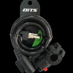 BITS Wirelock curly 12x1000mm key incl bracket - Cykellås - BITS Wirelock curly 12x1000mm key incl bracket