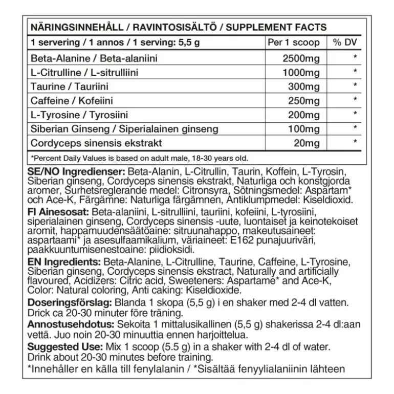 Challenger (Raspberry (220g), pre-workout-pulver - Pre-Workout - Challenger (Raspberry (220g), pre-workout-pulver