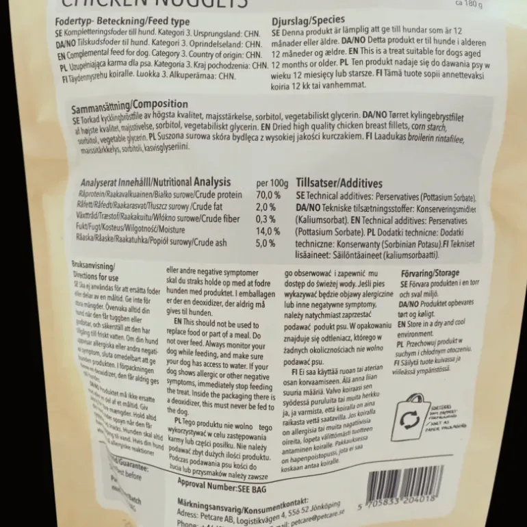 Chicken Nuggets 180g, godis, hund - Mat & Matskålar - Chicken Nuggets 180g, godis, hund