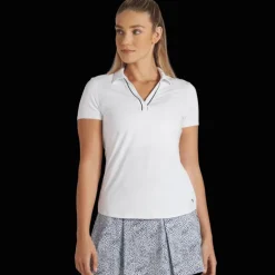 Cloudspun Piped Short-Sleeve Polo, pikétröja, golf, dam - Golfpikeer - Cloudspun Piped Short-Sleeve Polo, pikétröja, golf, dam