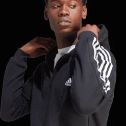 Essential Fleece 3-Stripes Full Zip, hoodie, herr - Hoodtröjor - Essential Fleece 3-Stripes Full Zip, hoodie, herr