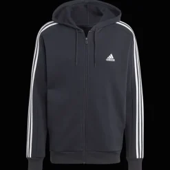 Essential Fleece 3-Stripes Full Zip, hoodie, herr - Hoodtröjor - Essential Fleece 3-Stripes Full Zip, hoodie, herr