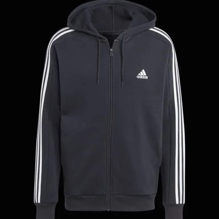 Essential Fleece 3-Stripes Full Zip, hoodie, herr - Hoodtröjor - Essential Fleece 3-Stripes Full Zip, hoodie, herr