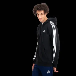 Essential French Terry 3-Stripes Full-Zip Hoodie, huvjacka herr - Hoodtröjor - Essential French Terry 3-Stripes Full-Zip Hoodie, huvjacka herr