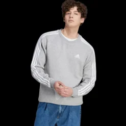 Essentials Fleece 3-Stripes Sweatshirt, collegetröja, herr - Hoodtröjor - Essentials Fleece 3-Stripes Sweatshirt, collegetröja, herr