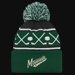 Faceoff Cuff Knit Beanie with pom Wild - 24/25, supportermössa, barn - NHL-Produkter - Faceoff Cuff Knit Beanie with pom Wild - 24/25, supportermössa, barn