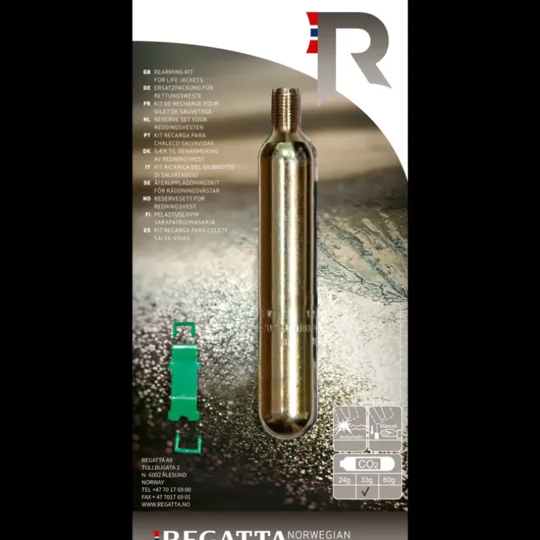 33g Co2 Cylinder With Clip Hr/um - Tillbehör Räddningsväst - 33g Co2 Cylinder With Clip Hr/um