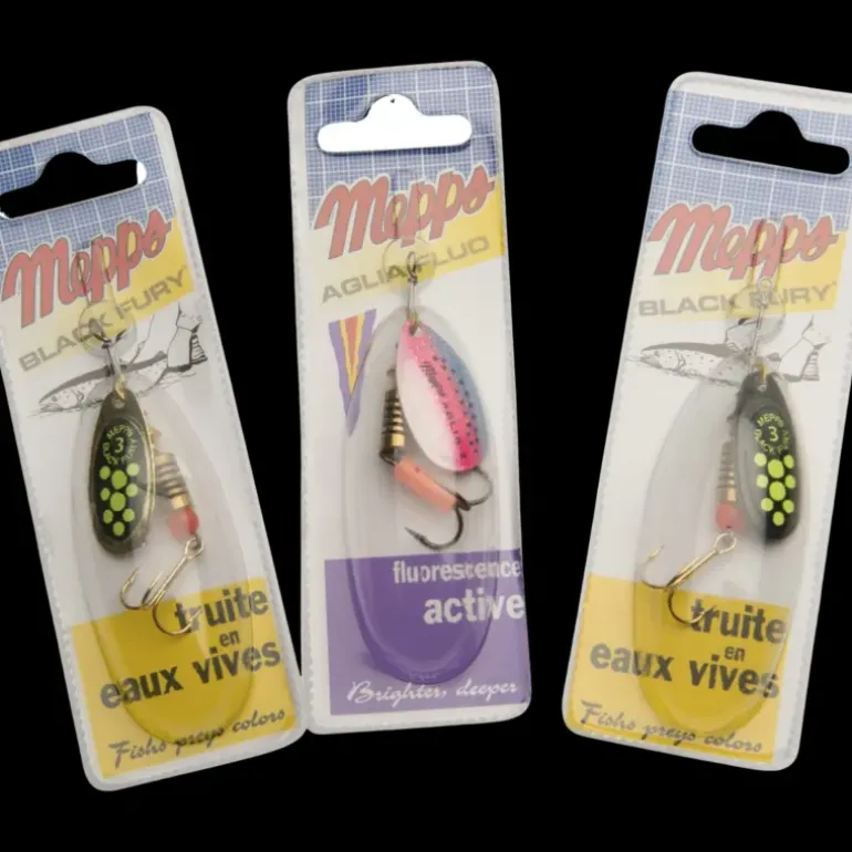 Mepps Aglia #3, Fluo - Black Fury Mix 3-pack I Påse - Dragset - Mepps Aglia #3, Fluo - Black Fury Mix 3-pack I Påse