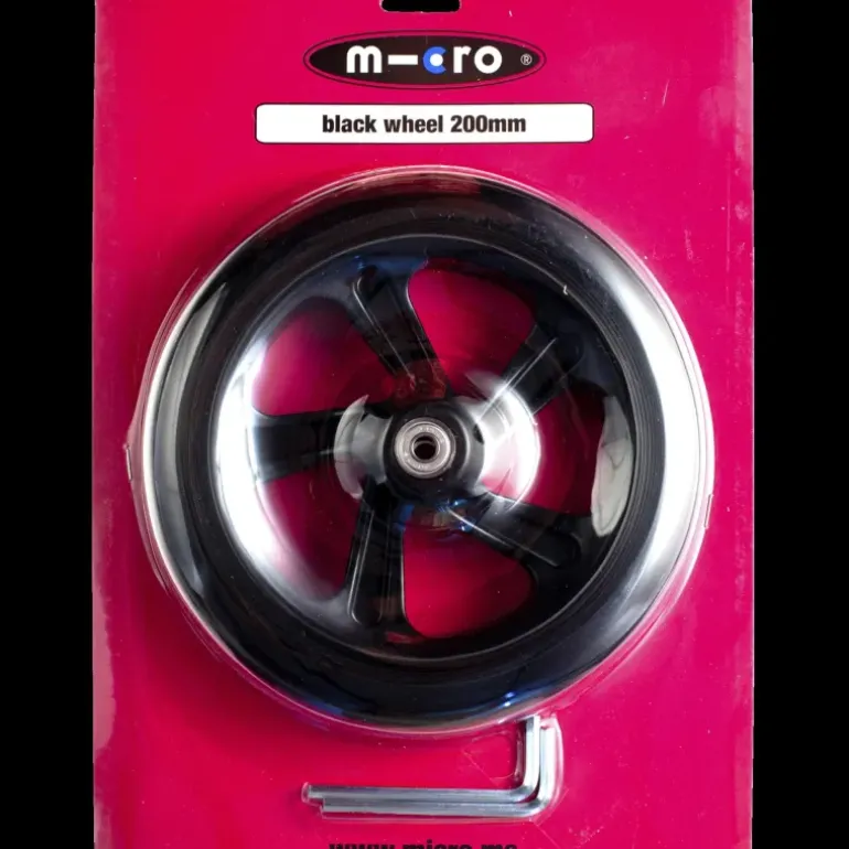 Micro wheel 200 mm (Black) - Tillbehör till sparkcykel - Micro wheel 200 mm (Black)