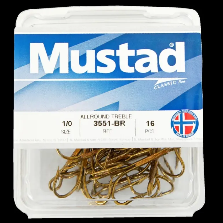 Mustad Trekrok 3551-BR-1, 20-pack - Diverse Fiskeutrustning - Mustad Trekrok 3551-BR-1, 20-pack