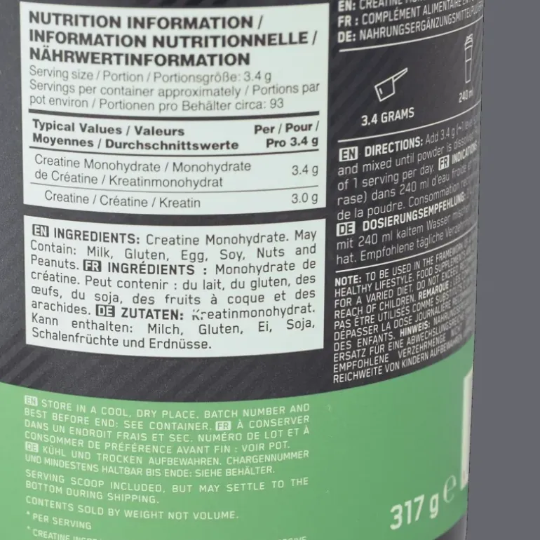 Nutrition Creatine 317g, kosttillskott - Prestationshöjare - Nutrition Creatine 317g, kosttillskott