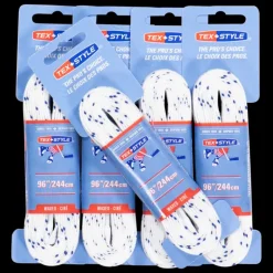 36pack Texstyle waxed Laces 244cm white-22/23, vaxade hockeyskosnören - Skridskosnören - 36pack Texstyle waxed Laces 244cm white-22/23, vaxade hockeyskosnören