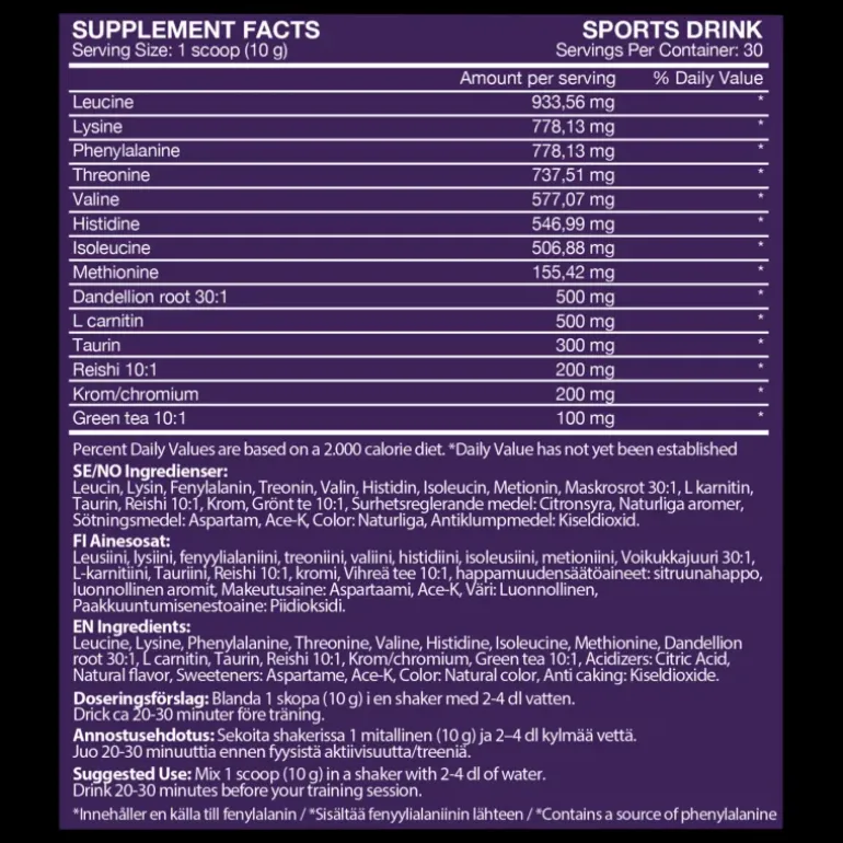 Purple Burn EAA (Purple Punch (300g), aminosyror - Aminosyror - Purple Burn EAA (Purple Punch (300g), aminosyror