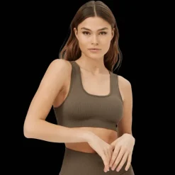 Ribbed Seamless Square Bra, sport-bh, dam - Låg Support - Ribbed Seamless Square Bra, sport-bh, dam