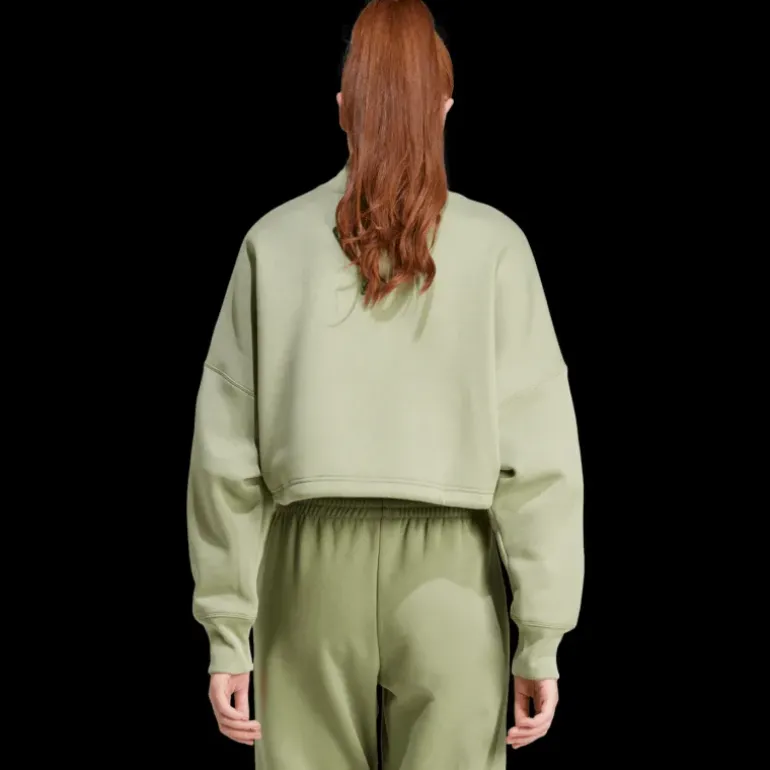 Signature Graphic Embroidery Fleece Crop Sweatshirt, tröja, dam - Fritidströjor - Signature Graphic Embroidery Fleece Crop Sweatshirt, tröja, dam
