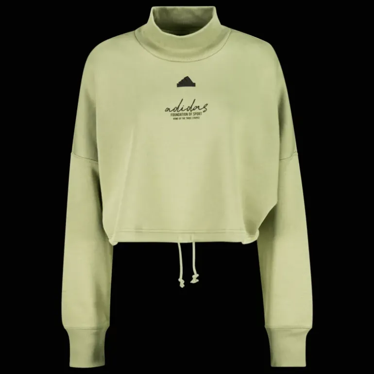 Signature Graphic Embroidery Fleece Crop Sweatshirt, tröja, dam - Fritidströjor - Signature Graphic Embroidery Fleece Crop Sweatshirt, tröja, dam