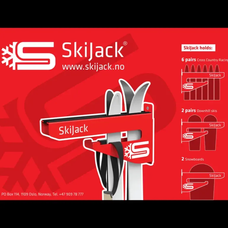 Skijack Skihanger Wall Red 300mm 24/25, skidupphängningskrokar - Längdåkningstillbehör - Skijack Skihanger Wall Red 300mm 24/25, skidupphängningskrokar