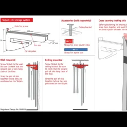 Skijack Skihanger Wall Red 300mm 24/25, skidupphängningskrokar - Längdåkningstillbehör - Skijack Skihanger Wall Red 300mm 24/25, skidupphängningskrokar