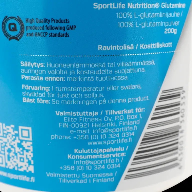 SportLife Glutamine 200g - Kosttillskott - SportLife Glutamine 200g