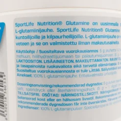 SportLife Glutamine 200g - Kosttillskott - SportLife Glutamine 200g