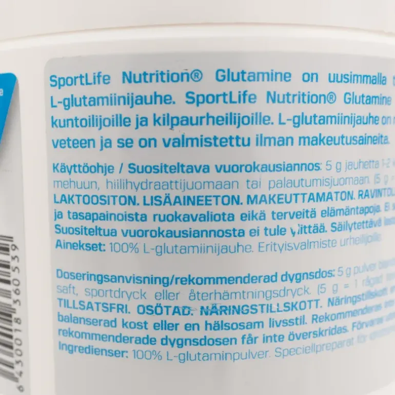 SportLife Glutamine 200g - Kosttillskott - SportLife Glutamine 200g