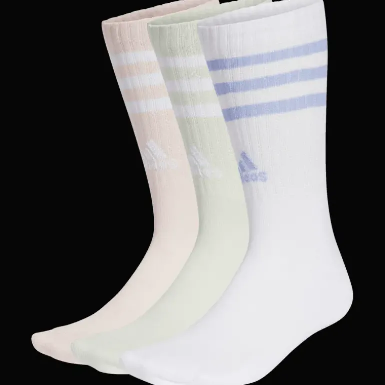 3-Stripes Cushioned Crew Socks 3 Pairs, strumpor, unisex - Bomullsstrumpor - 3-Stripes Cushioned Crew Socks 3 Pairs, strumpor, unisex